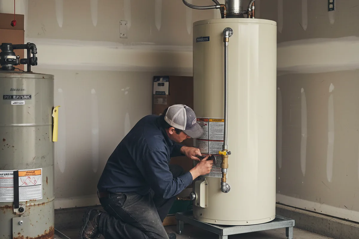 Water heater and shutoff valve replacement in Agra
