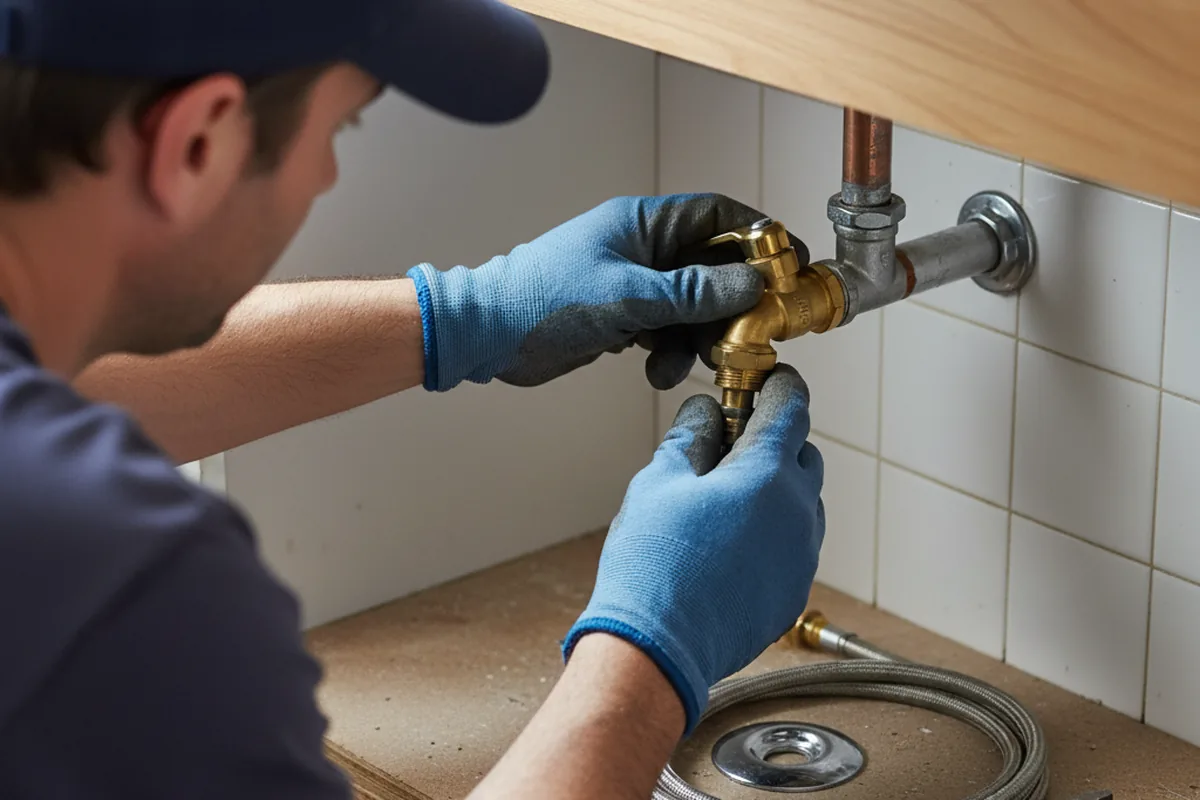 Shutoff valve and fitting work during Emergency Plumbing in Agra